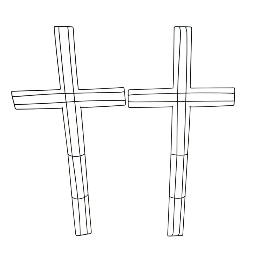 Cross Wreath Metal Wire Frame For Easter Religious Crafts 24" x 12"